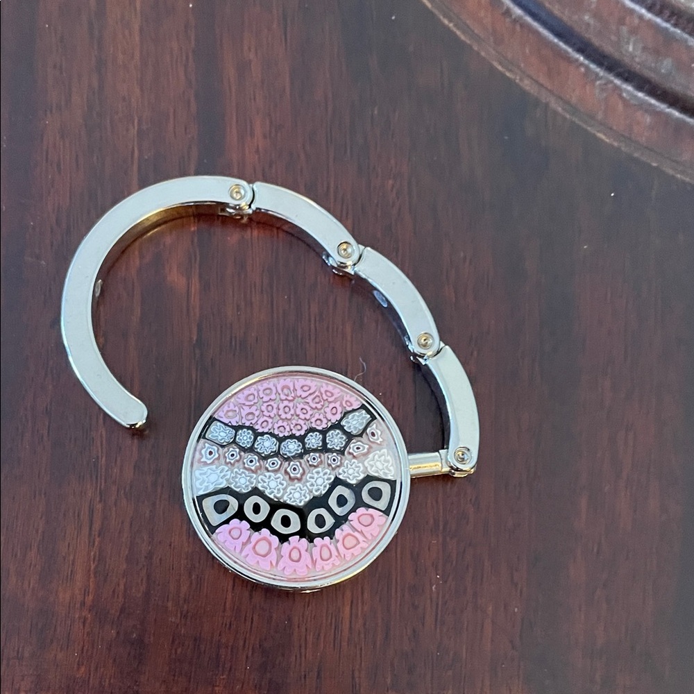 Elegant Pink and Silver Handbag Hook